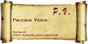 Paczona Vince névjegykártya