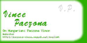 vince paczona business card